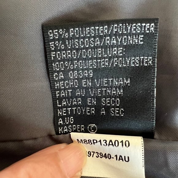 Kasper Womens' Size 12P Long Sleeve Heather Gray Three-Button Peak Lapel Blazer - Picture 11 of 11